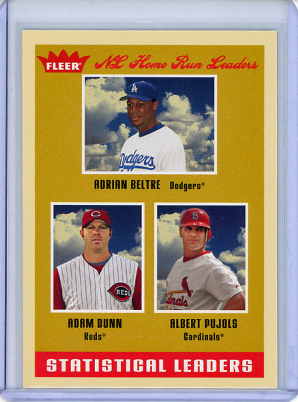 Adrian Beltre, Adam Dunn, Albert Pujols 2005 Tradition #10 NL Home Run Leaders (CQ)