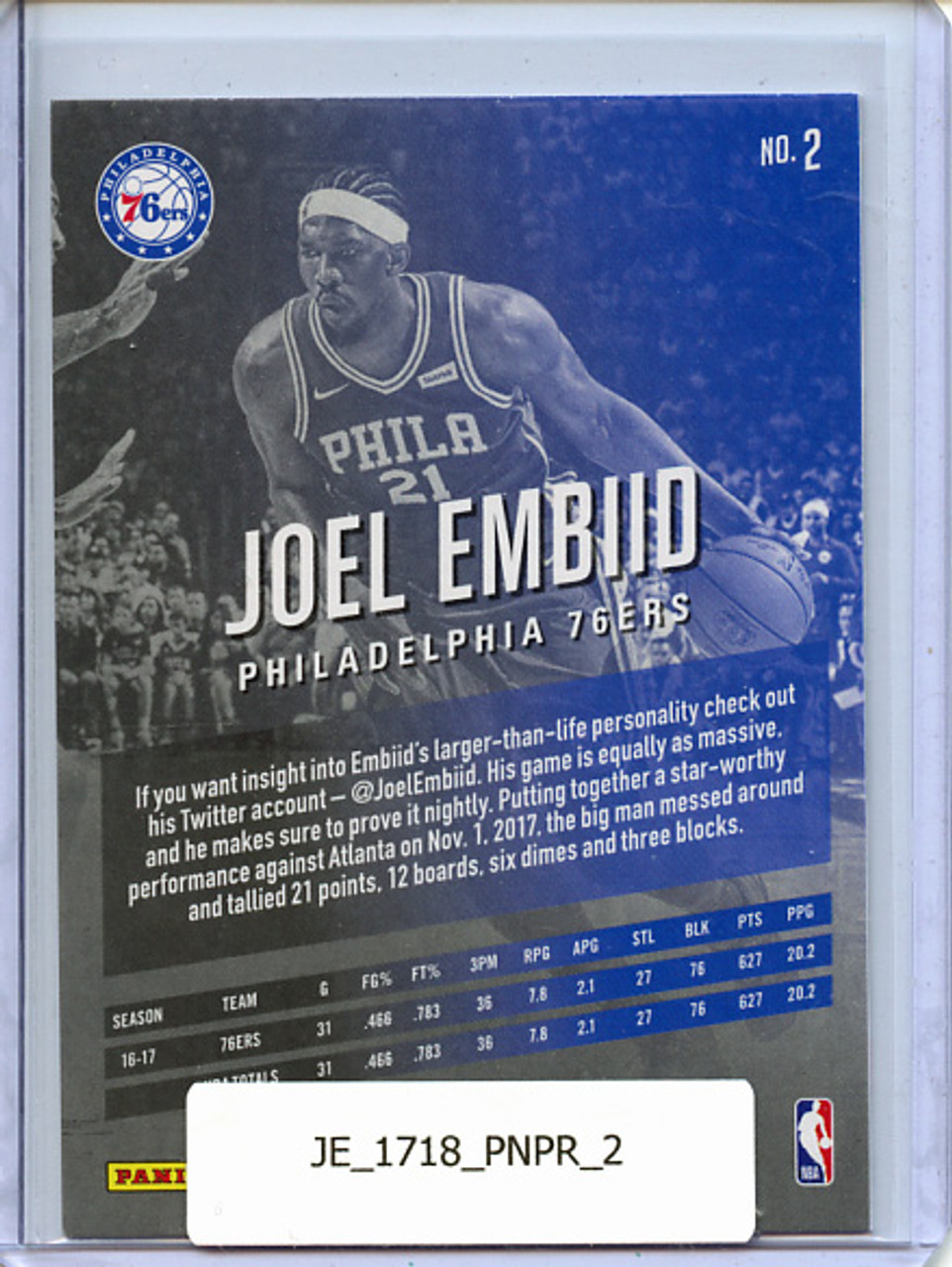 Joel Embiid 2017-18 Prestige #2