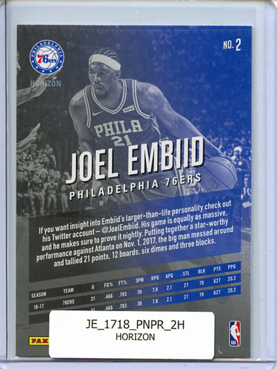 Joel Embiid 2017-18 Prestige #2 Horizon