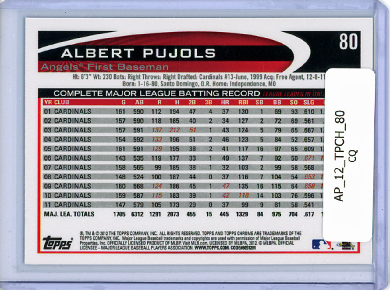 Albert Pujols 2012 Topps Chrome #80 (CQ)