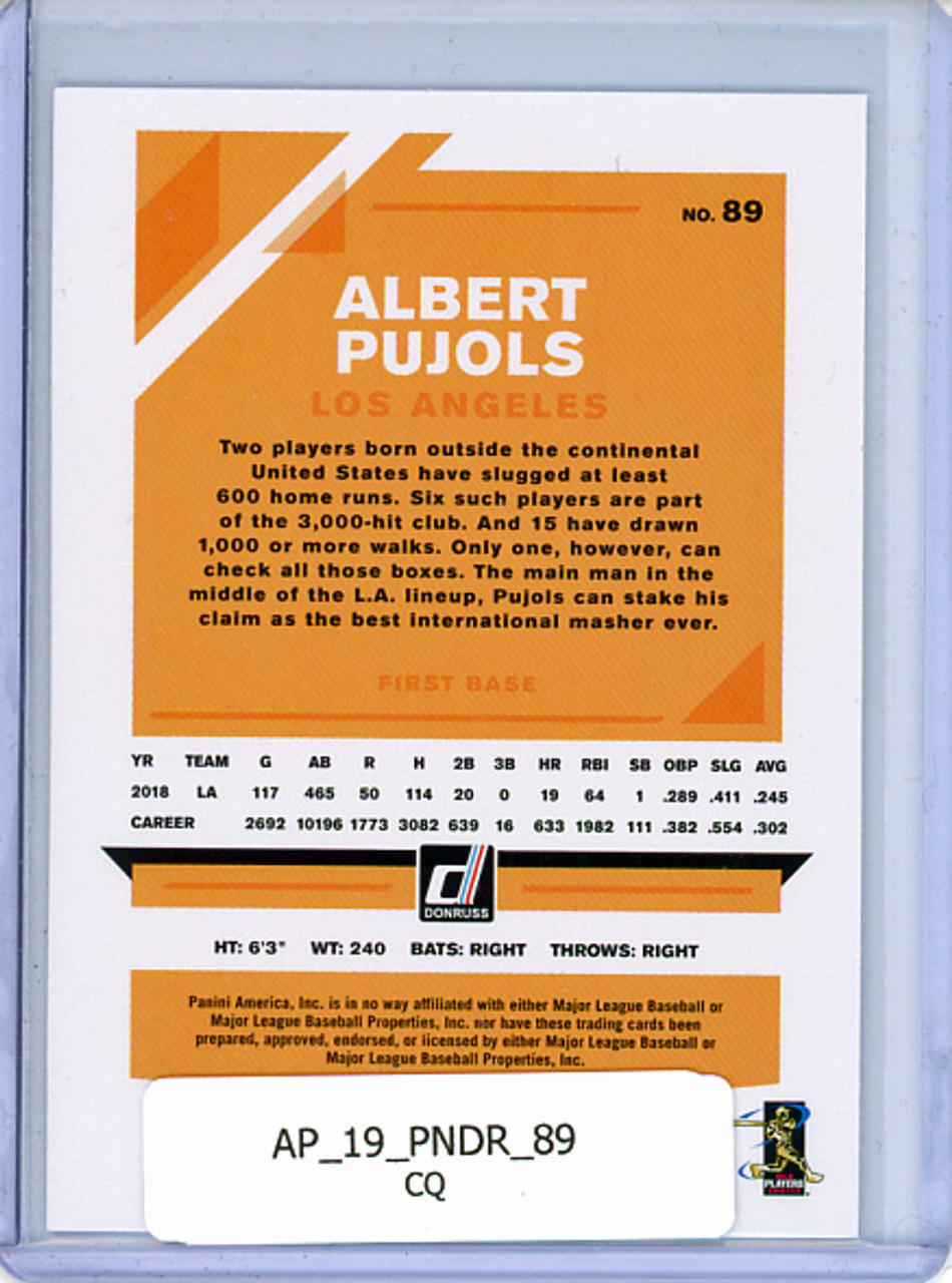 Albert Pujols 2019 Donruss #89 (CQ)