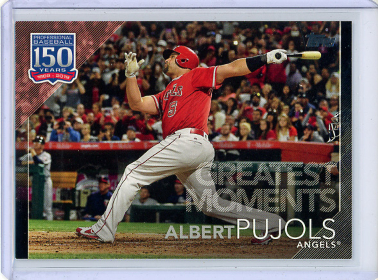 Albert Pujols 2019 Topps, 150 Years of Professional Baseball Greatest Moments #GM-17 Black (#110/299) (CQ)