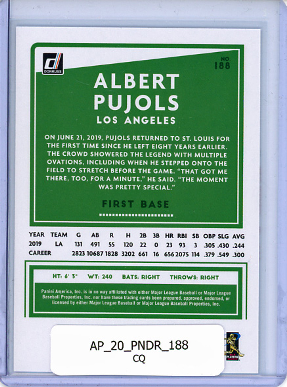 Albert Pujols 2020 Donruss #188 (CQ)
