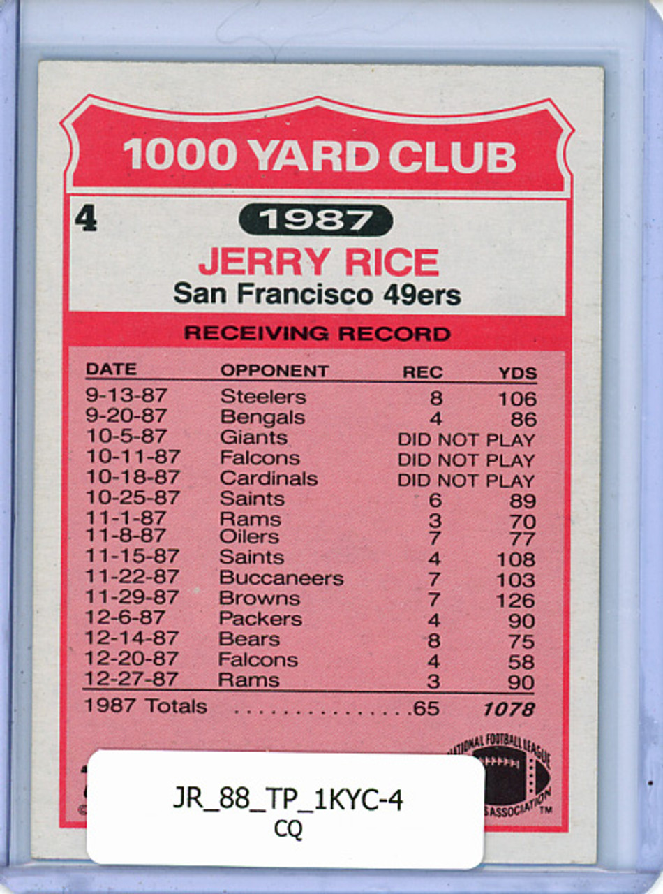 Jerry Rice 1988 Topps, 1,000 Yard Club #4 (CQ)
