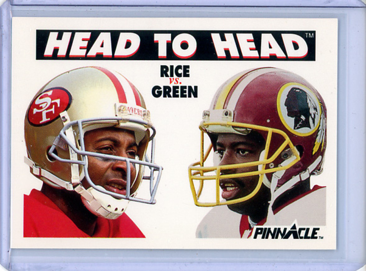 Jerry Rice, Darrell Green 1991 Pinnacle #355 Head to Head (CQ)