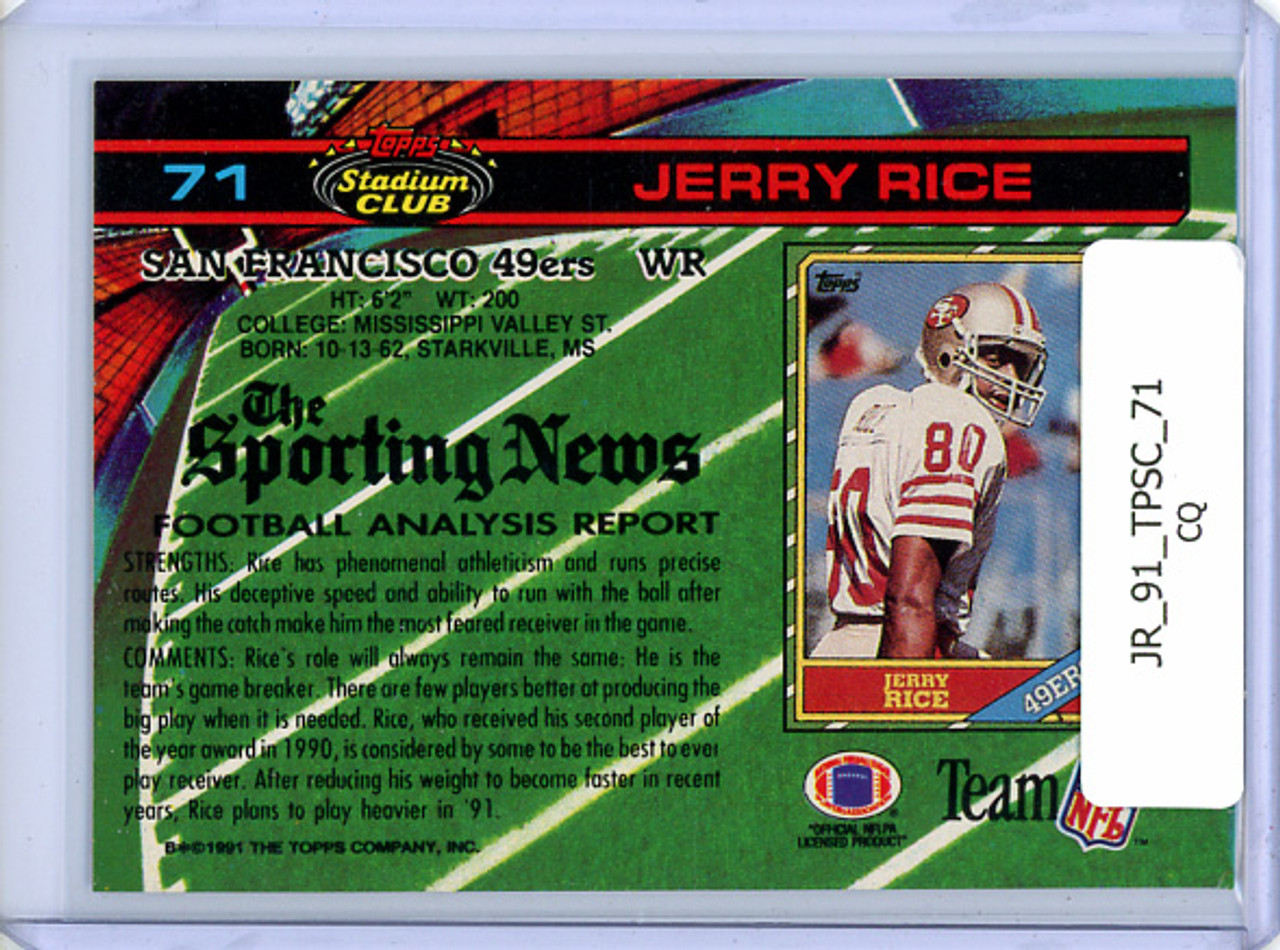 Jerry Rice 1991 Stadium Club #71 (CQ)