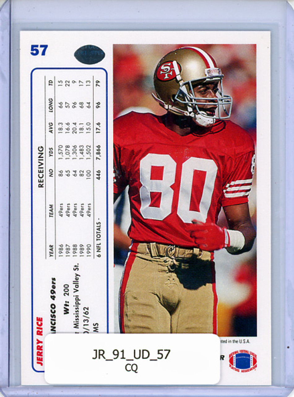 Jerry Rice 1991 Upper Deck #57 (CQ)