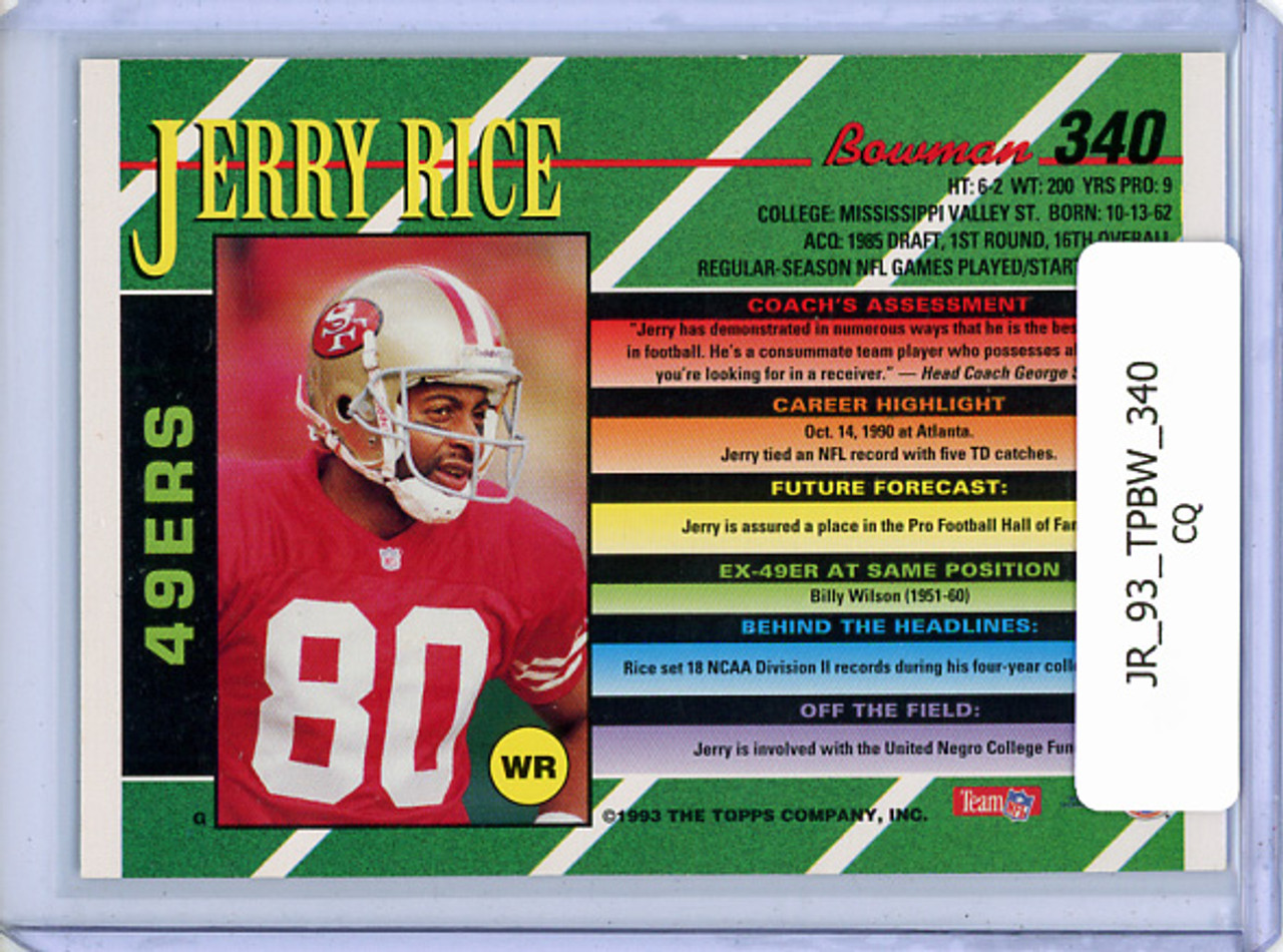 Jerry Rice 1993 Bowman #340 (CQ)