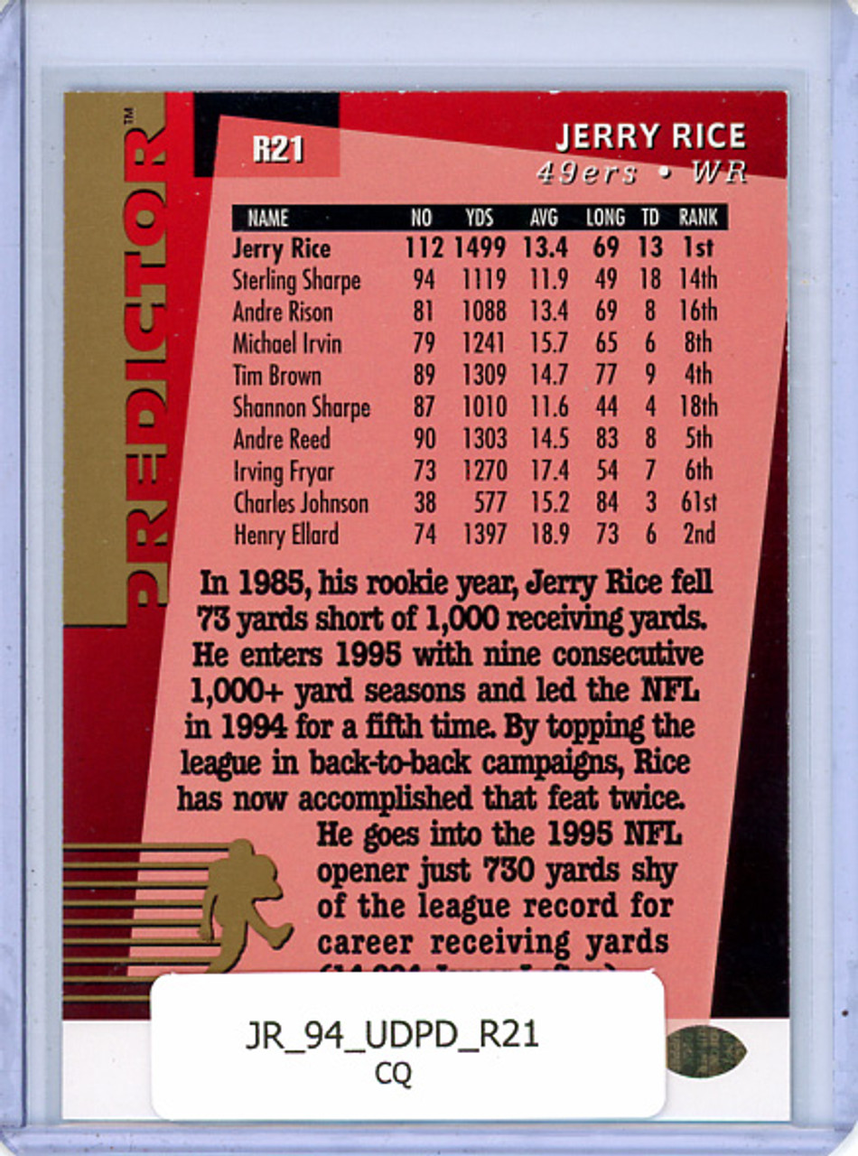 Jerry Rice 1994 Upper Deck Predictor, League Leaders #R21 Receiving (CQ)