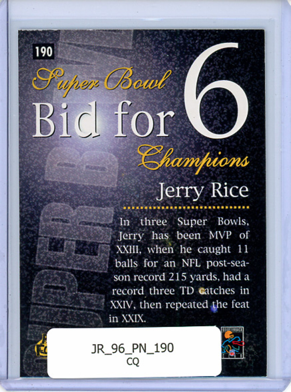 Jerry Rice 1996 Pinnacle #190 Bid For 6 (CQ)