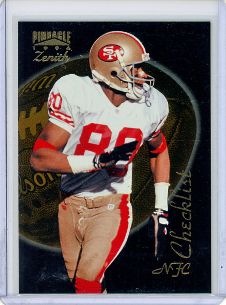 Jerry Rice 1996 Pinnacle Zenith #149 NFC Checklist (CQ)