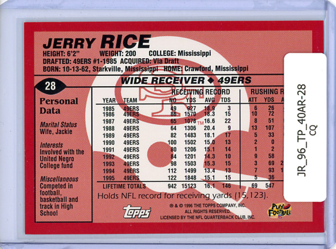 Jerry Rice 1996 Topps, 40th Anniversary Retros #28 (CQ)