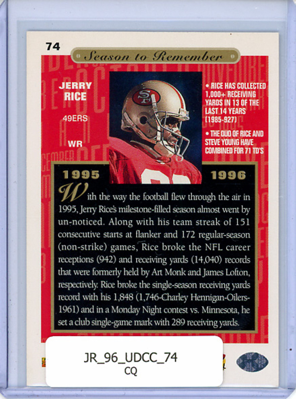 Jerry Rice 1996 Collector's Choice #74 Season to Remember (CQ)