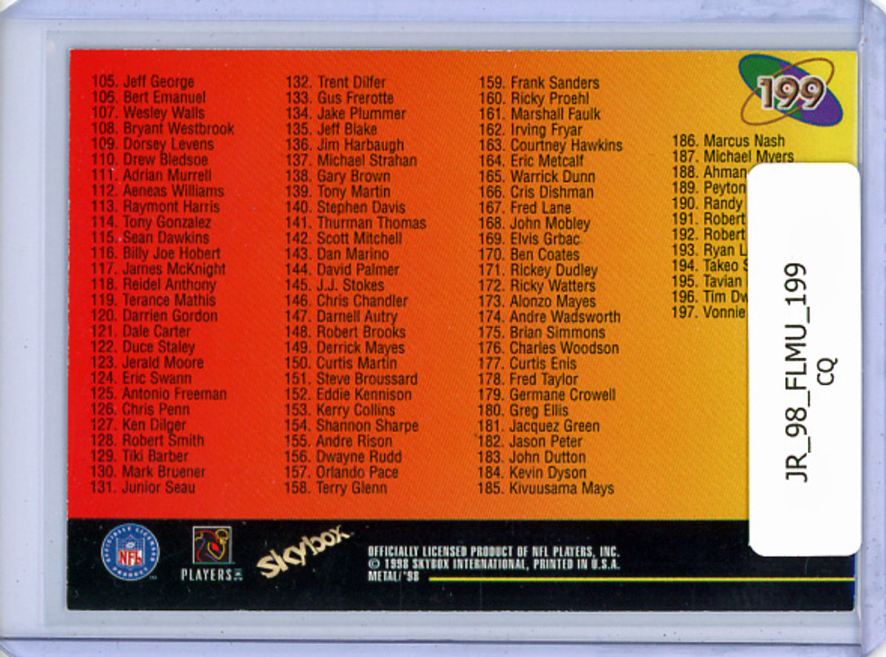 Jerry Rice 1998 Metal Universe #199 Checklist (CQ)