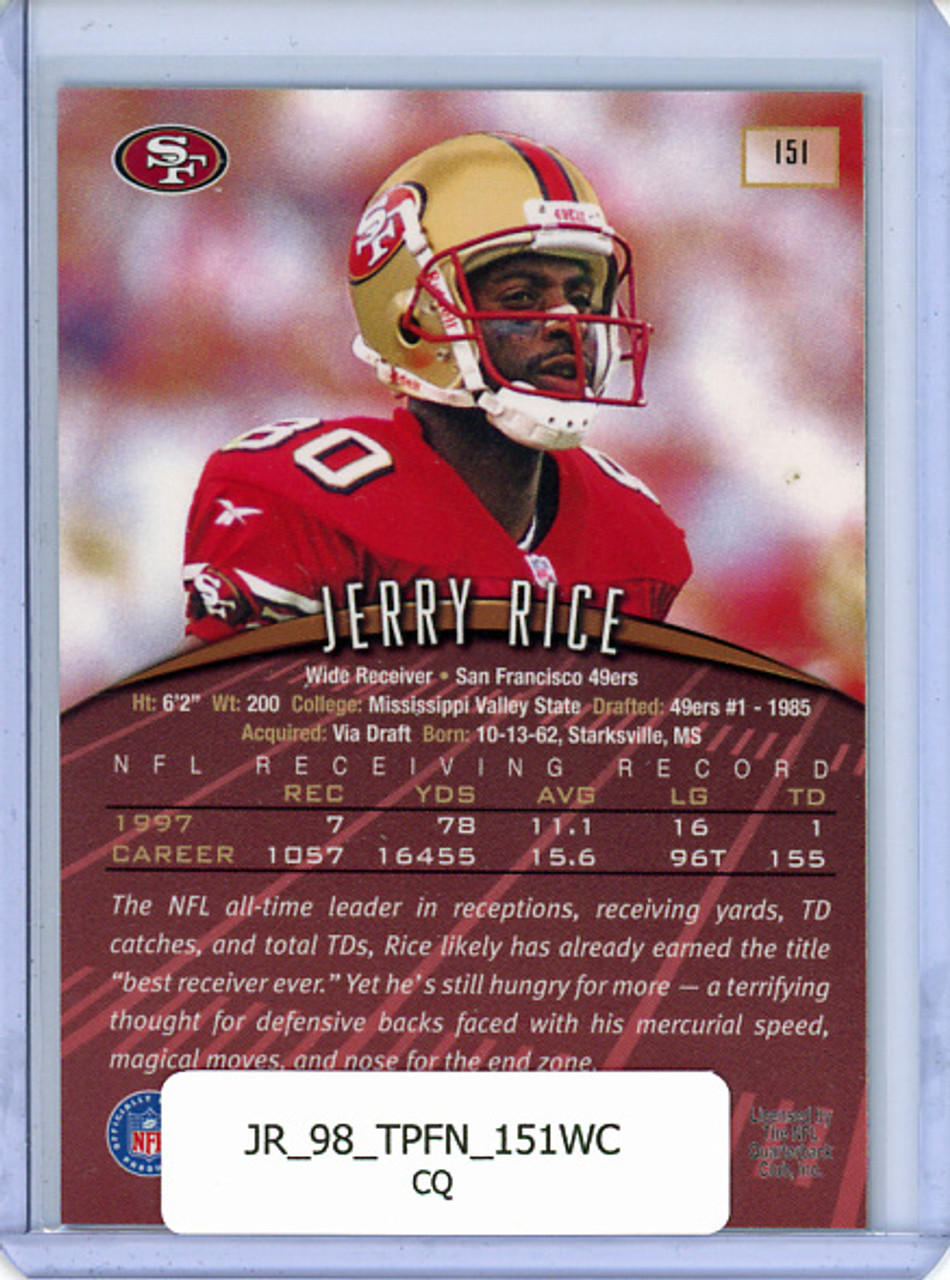Jerry Rice 1998 Finest #151 with Coating (CQ)