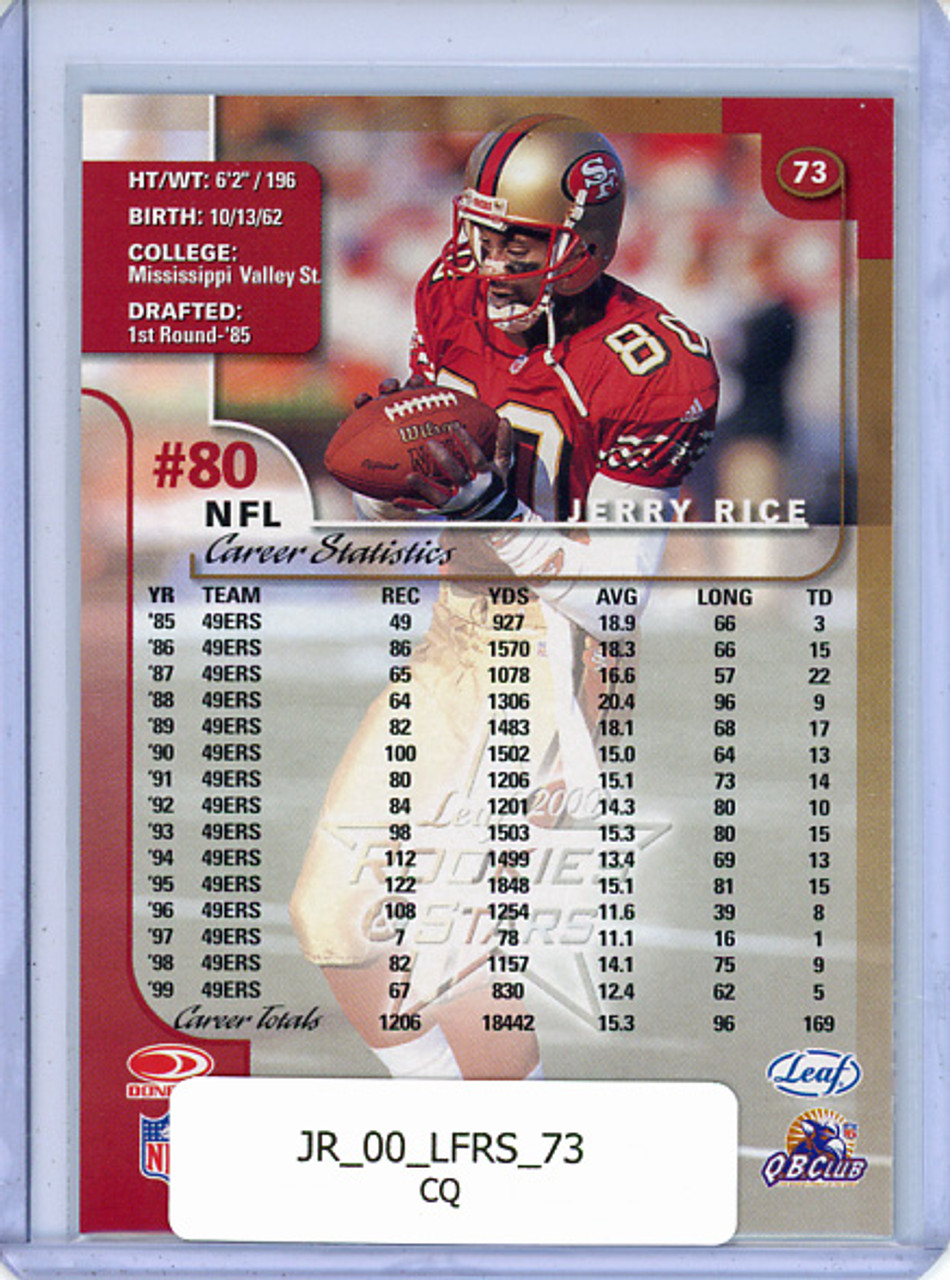 Jerry Rice 2000 Leaf Rookies & Stars #73 (CQ)