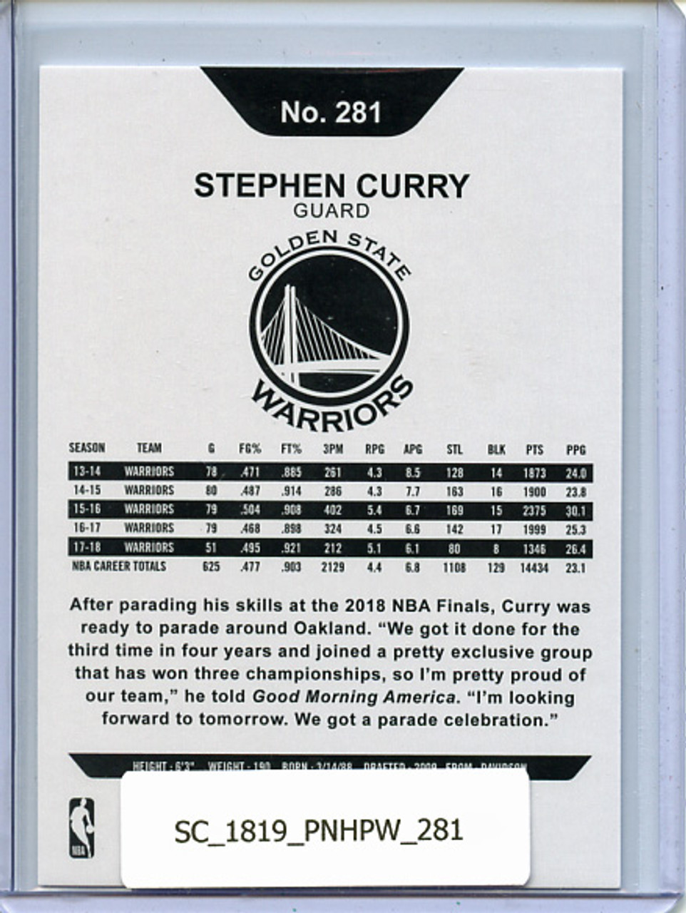 Stephen Curry 2018-19 Hoops #281 Hoops Tribute Winter