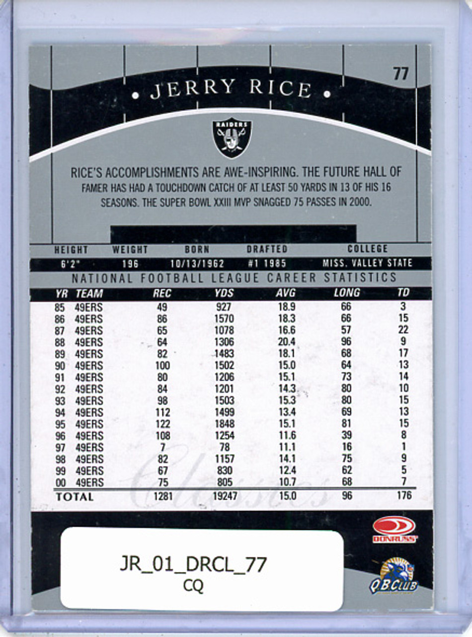 Jerry Rice 2001 Donruss Classics #77 (CQ)