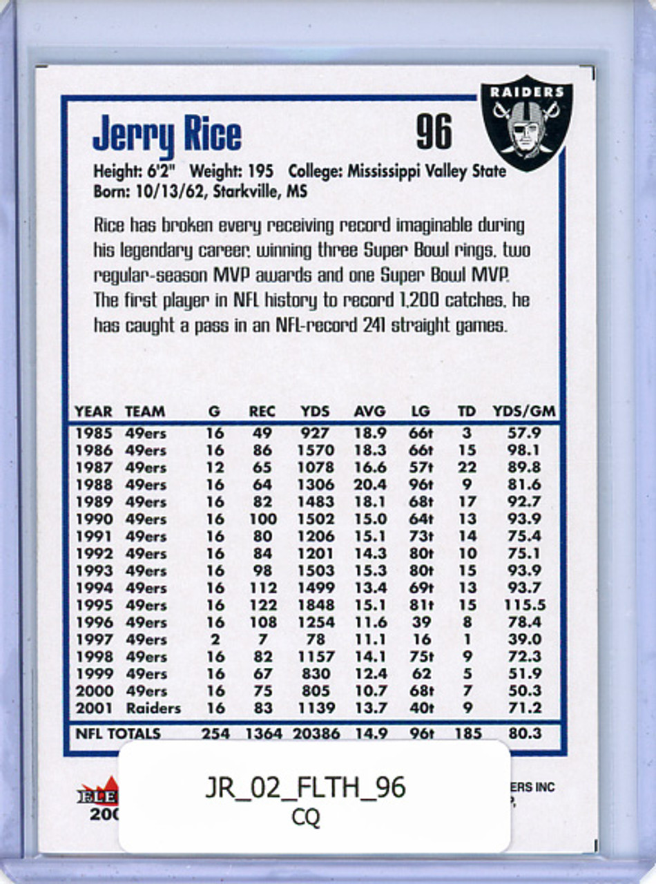 Jerry Rice 2002 Throwbacks #96 (CQ)