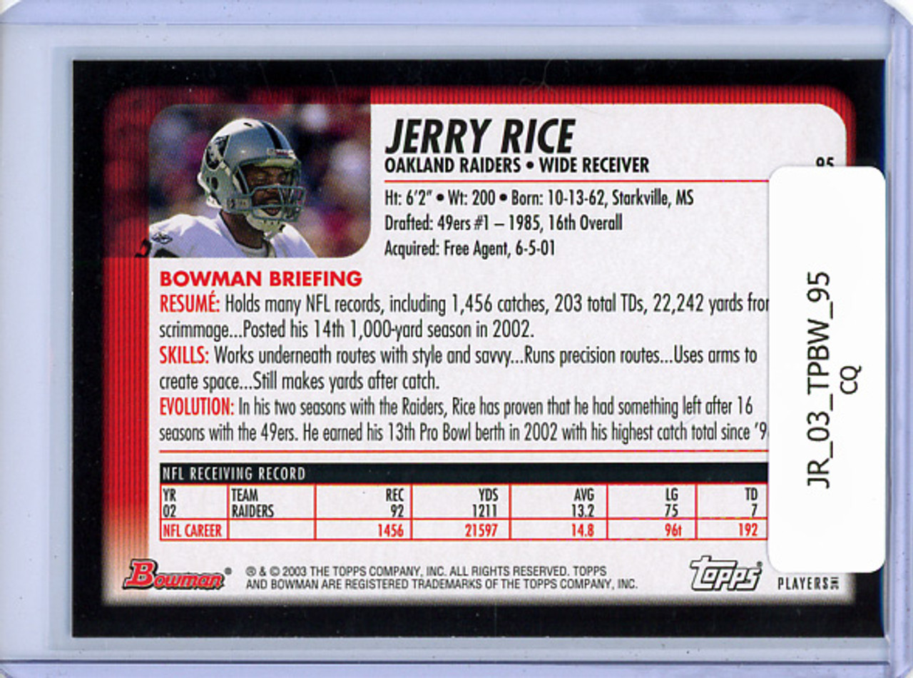 Jerry Rice 2003 Bowman #95 (CQ)