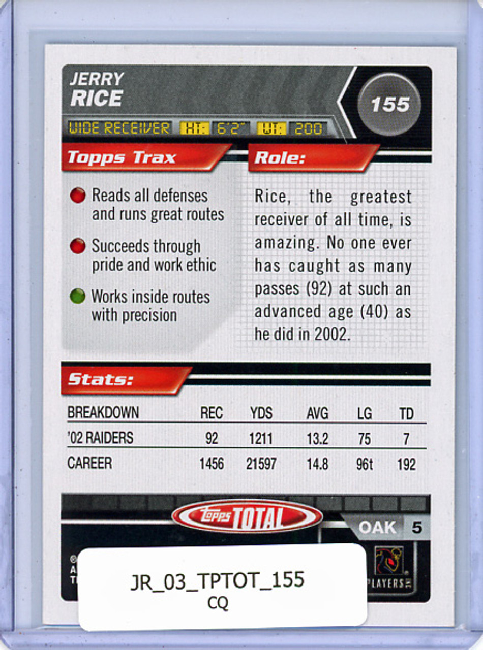 Jerry Rice 2003 Topps Total #155 (CQ)
