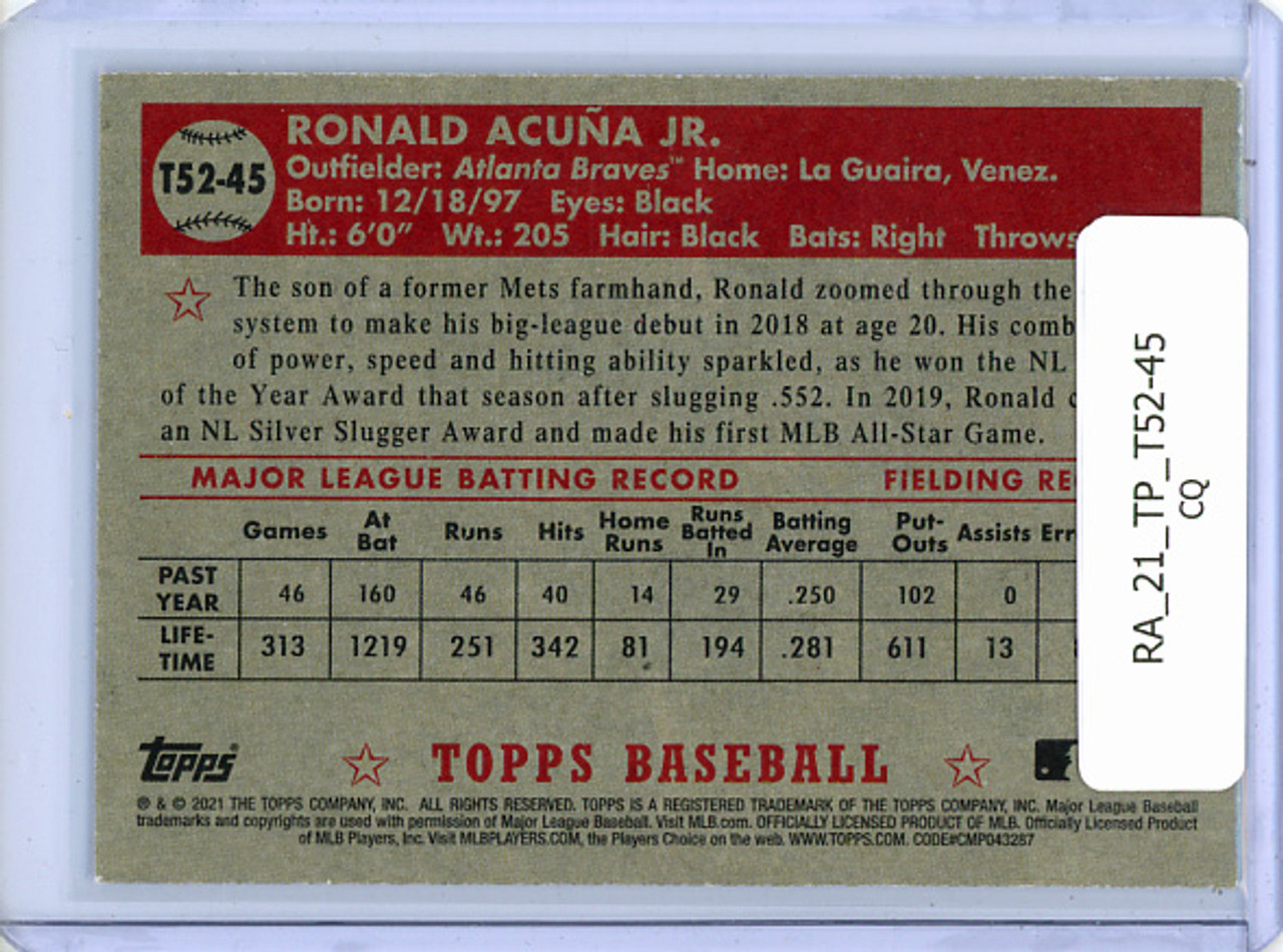 Ronald Acuna Jr. 2021 Topps, 1952 Topps Redux #T52-45 (CQ)