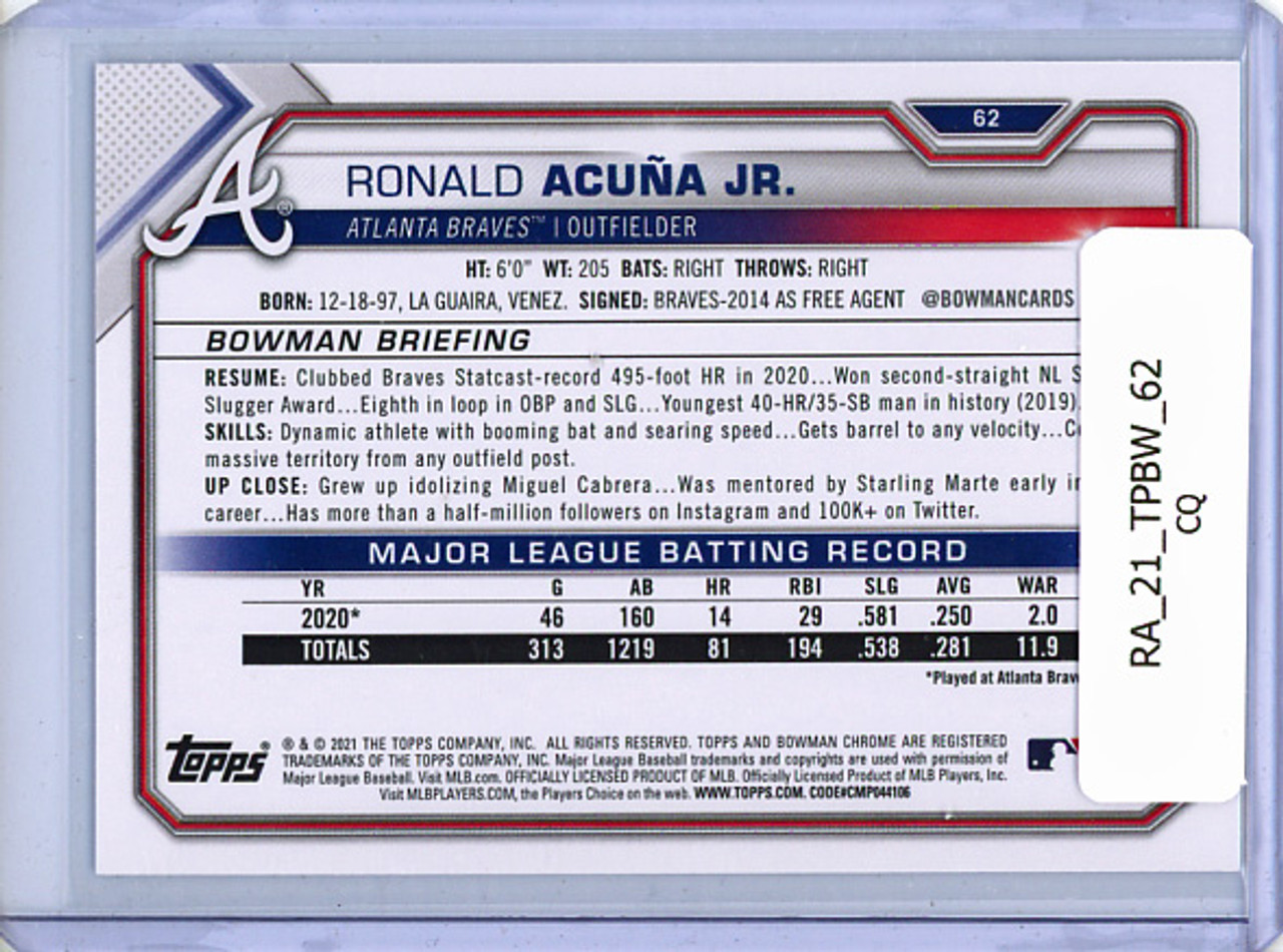 Ronald Acuna Jr. 2021 Bowman #62 (CQ)