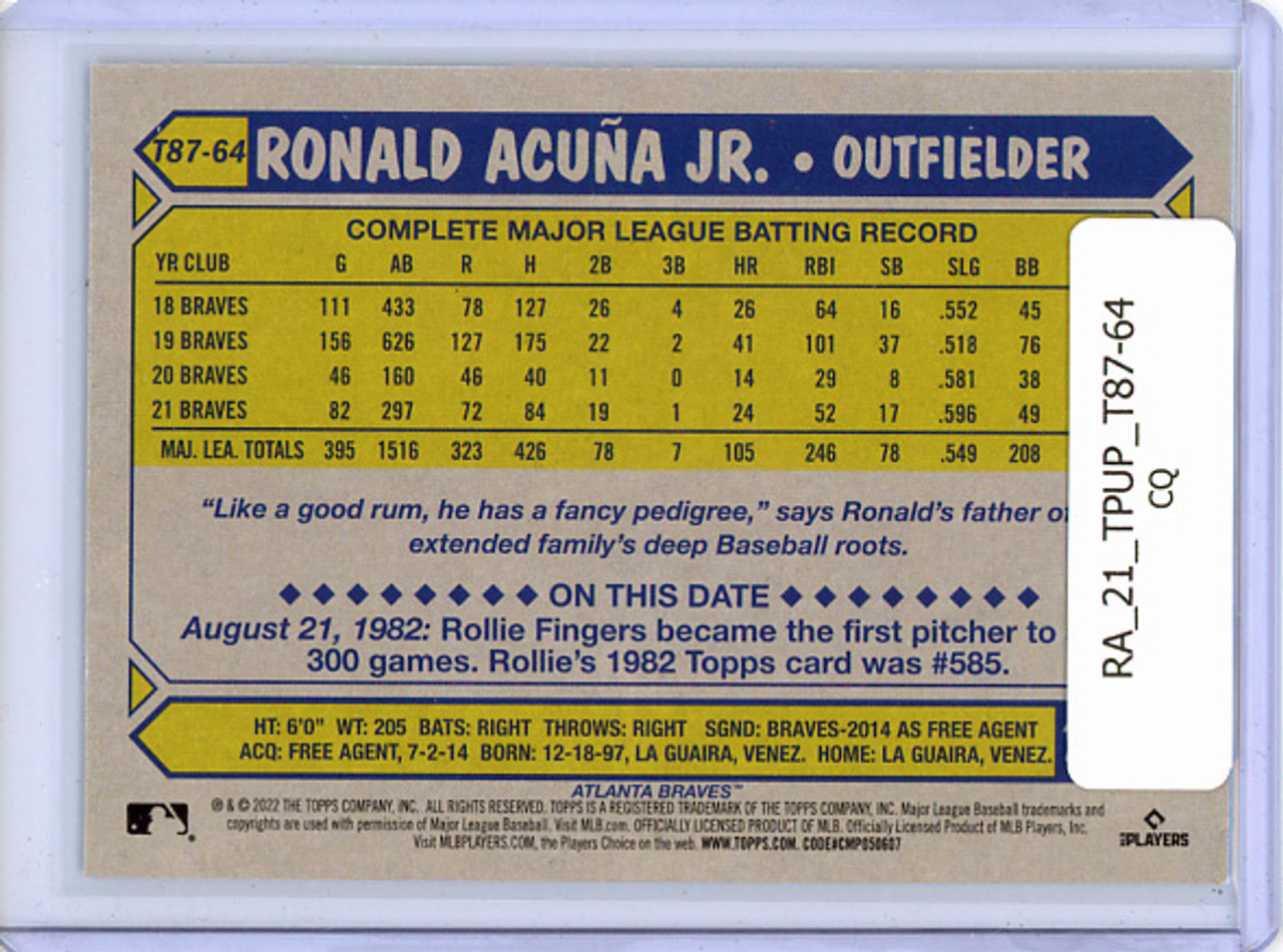 Ronald Acuna Jr. 2022 Topps, 1987 Topps #T87-64 (CQ)