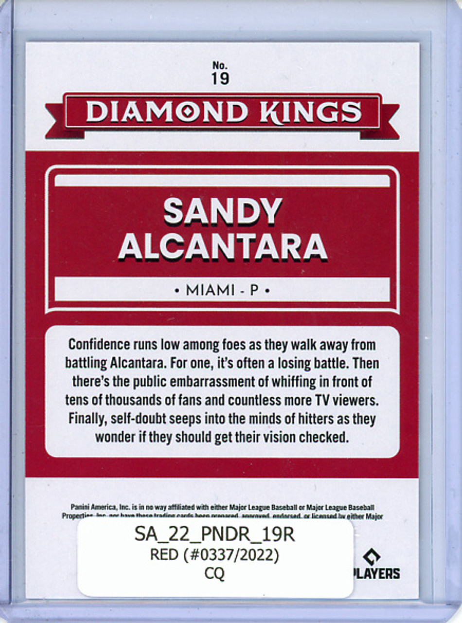 Sandy Alcantara 2022 Donruss #19 Diamond Kings Red (#0337/2022) (CQ)