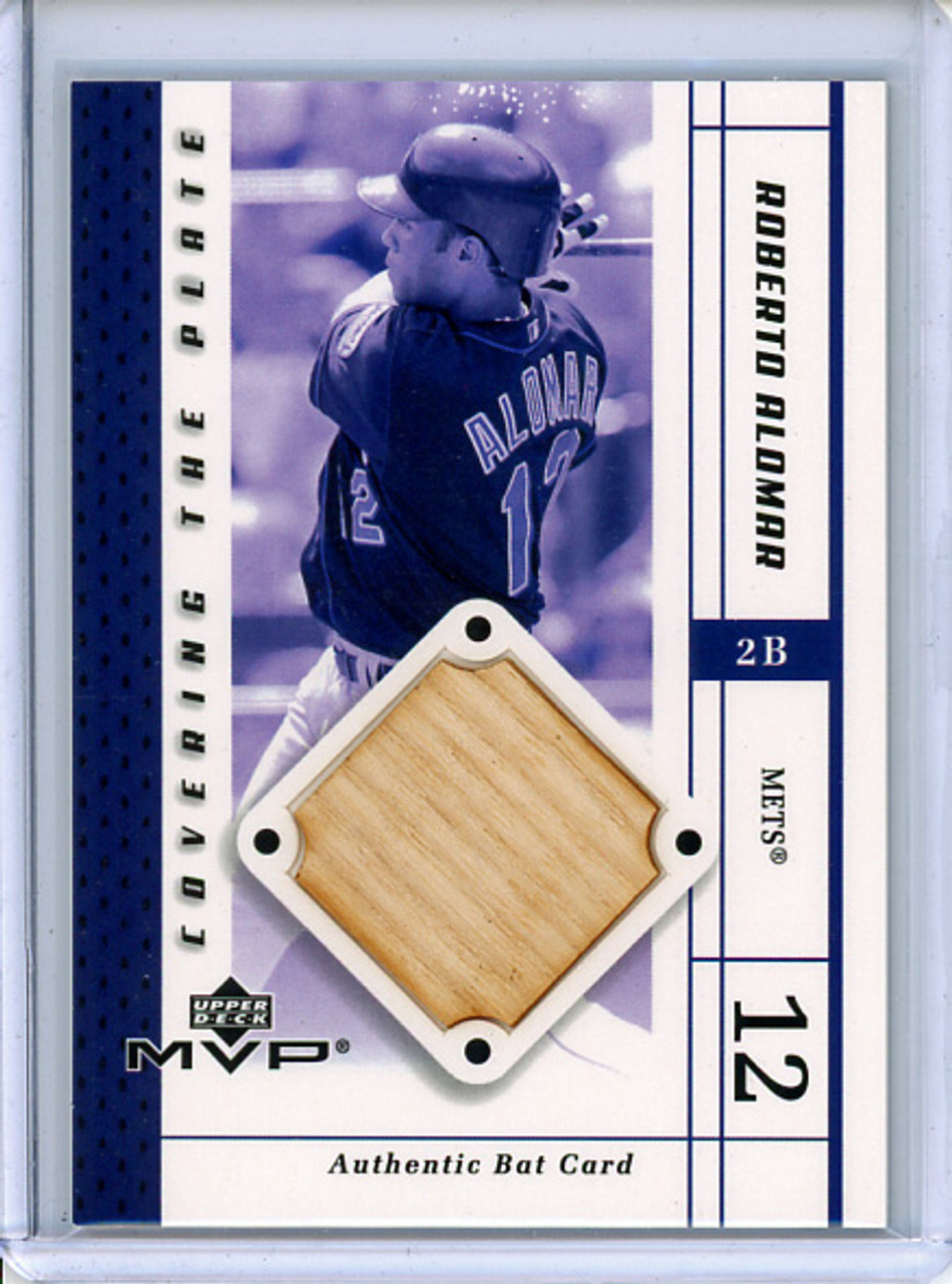 Roberto Alomar 2003 MVP, Covering the Plate Game Bat (1) - Excellent-Near Mint - Whiting on Top (CQ)