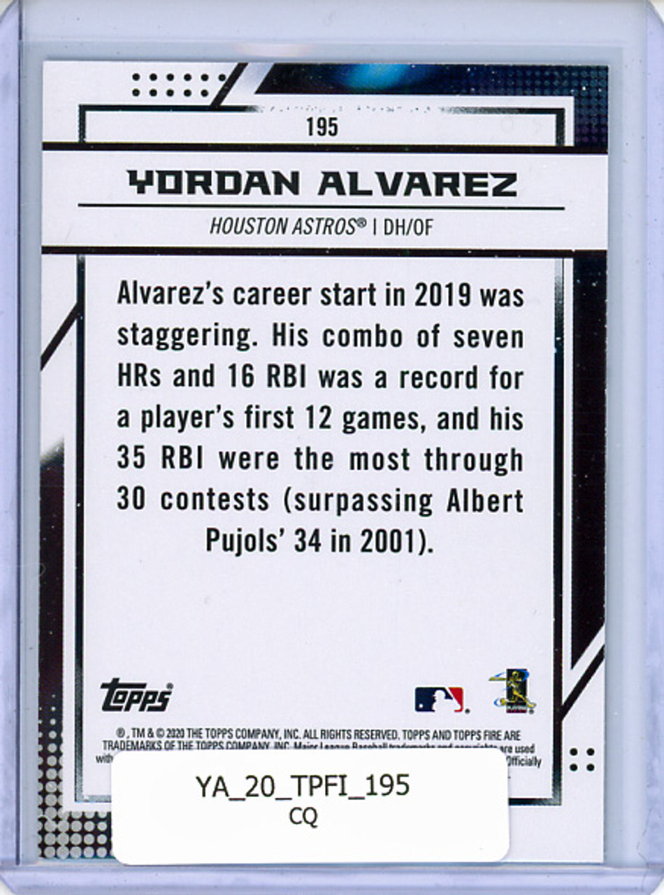 Yordan Alvarez 2020 Topps Fire #195 (CQ)