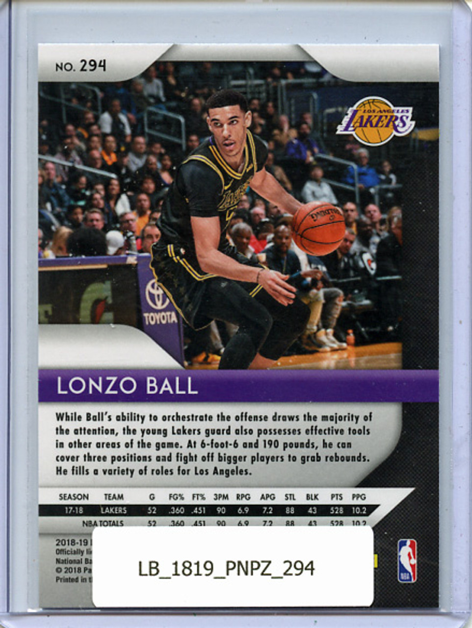 Lonzo Ball 2018-19 Prizm #294