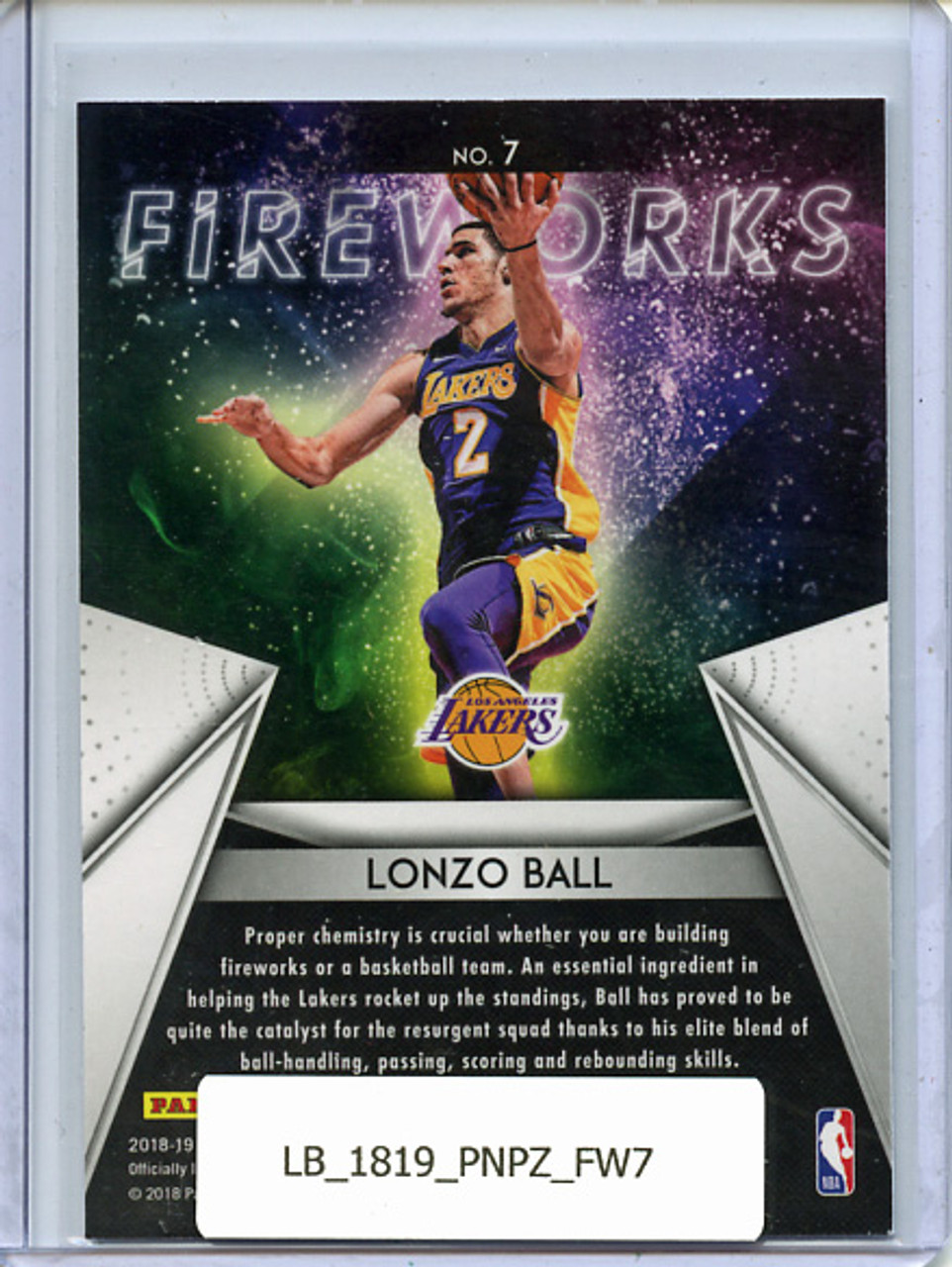 Lonzo Ball 2018-19 Prizm, Fireworks #7