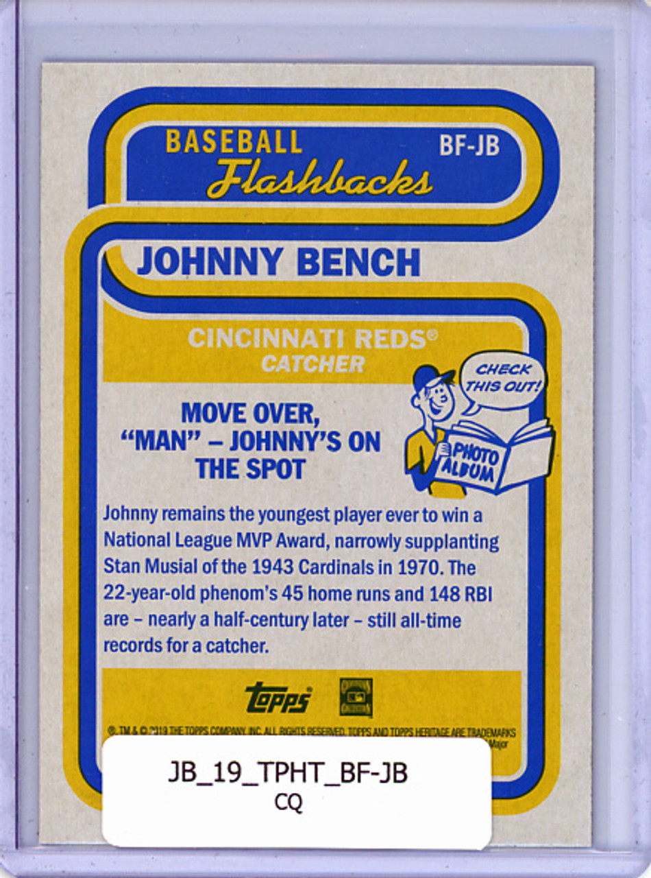 Johnny Bench 2019 Heritage, Baseball Flashbacks #BF-JB (CQ)