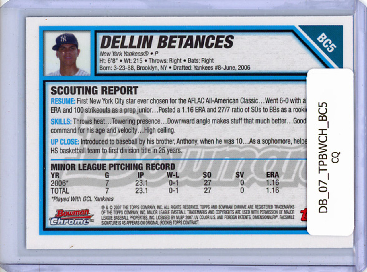 Dellin Betances 2007 Bowman Chrome Prospects #BC5 (CQ)
