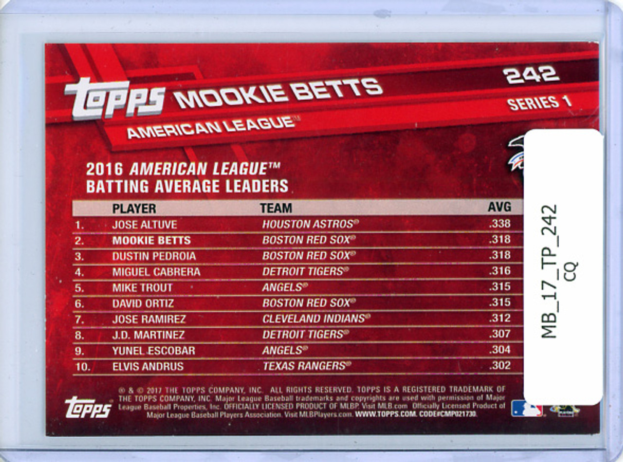 Mookie Betts 2017 Topps #242 League Leaders (CQ)