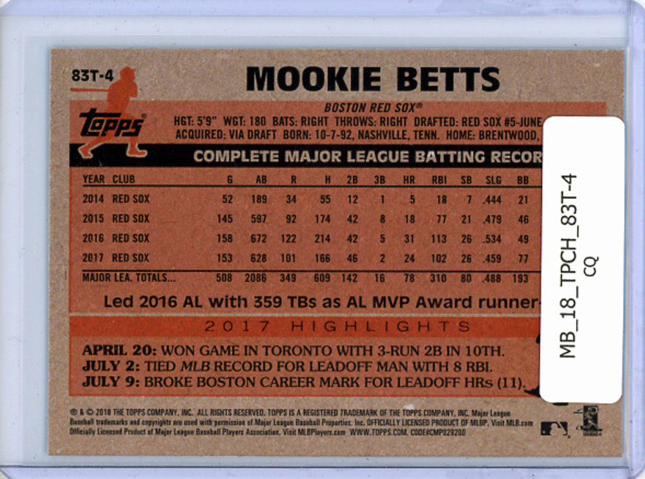 Mookie Betts 2018 Topps Chrome, 1983 Topps #83T-4 (CQ)