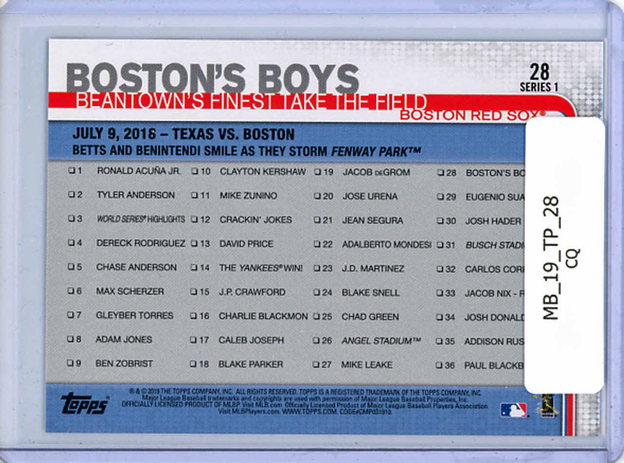 Mookie Betts, Andrew Benintendi 2019 Topps #28 Boston's Boys (CQ)