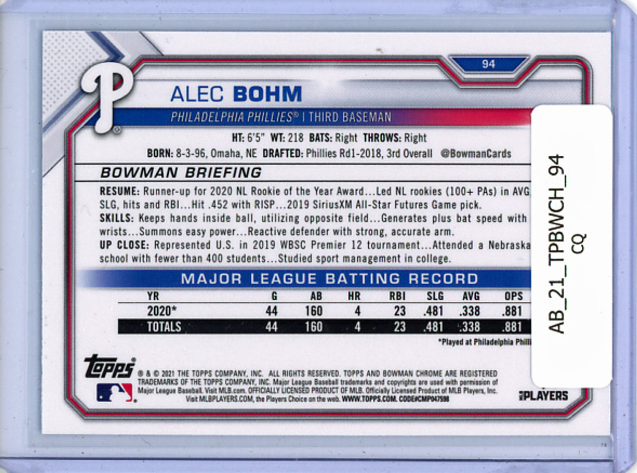Alec Bohm 2021 Bowman Chrome #94 (CQ)