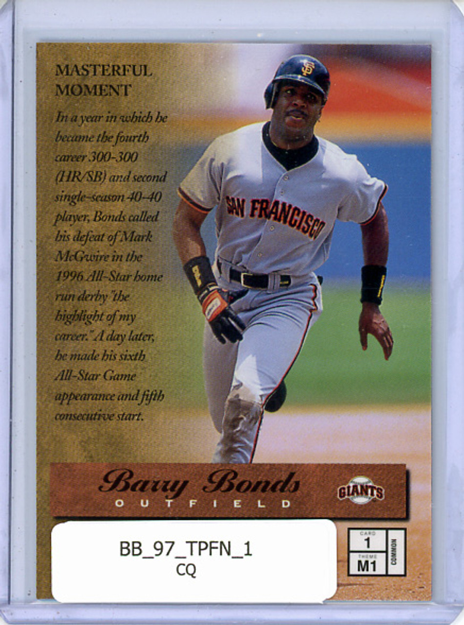 Barry Bonds 1997 Finest #1 Masters with Coating (CQ)