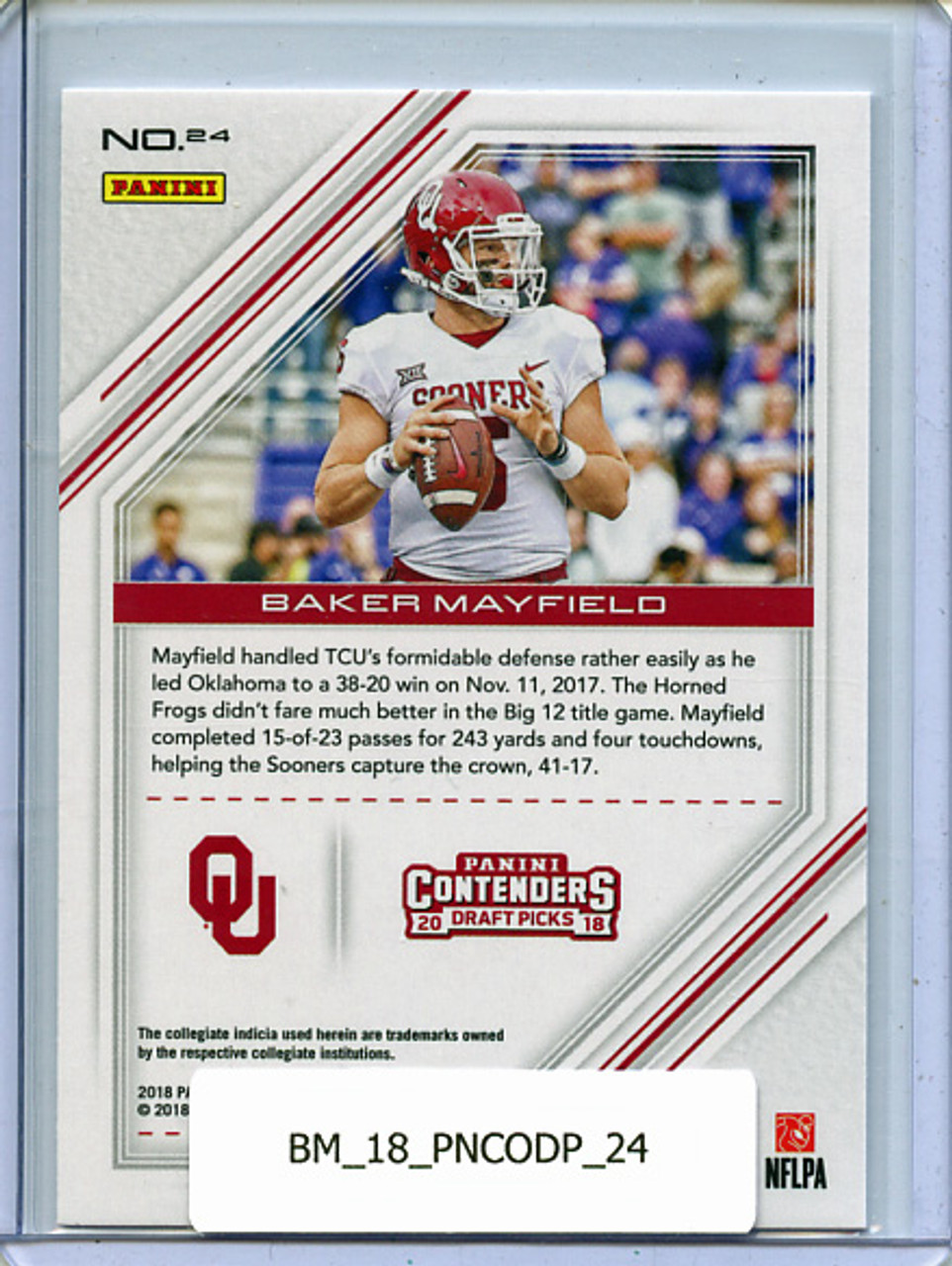 Baker Mayfield 2018 Contenders Draft Picks, Game Day Tickets #24