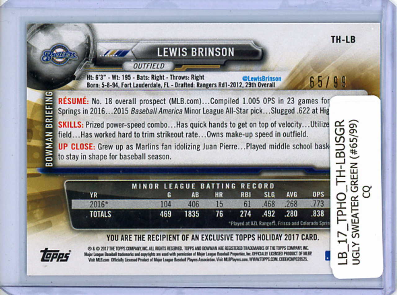 Lewis Brinson 2017 Bowman Holiday #TH-LB Ugly Sweater Green (#65/99) (CQ)