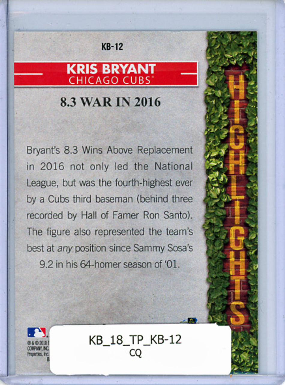 Kris Bryant 2018 Topps, Kris Bryant Highlights #KB-12 (CQ)