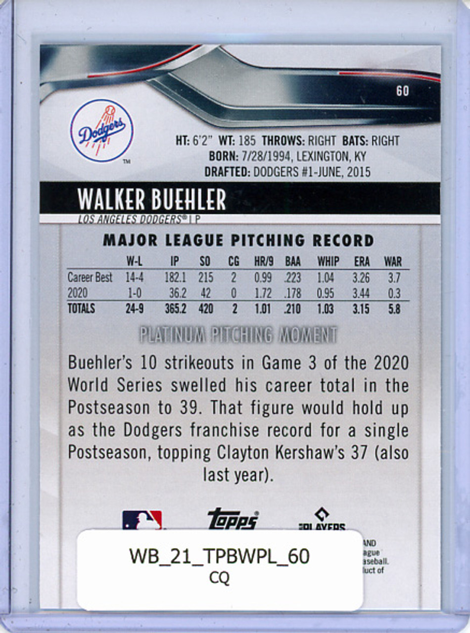 Walker Buehler 2021 Bowman Platinum #60 (CQ)