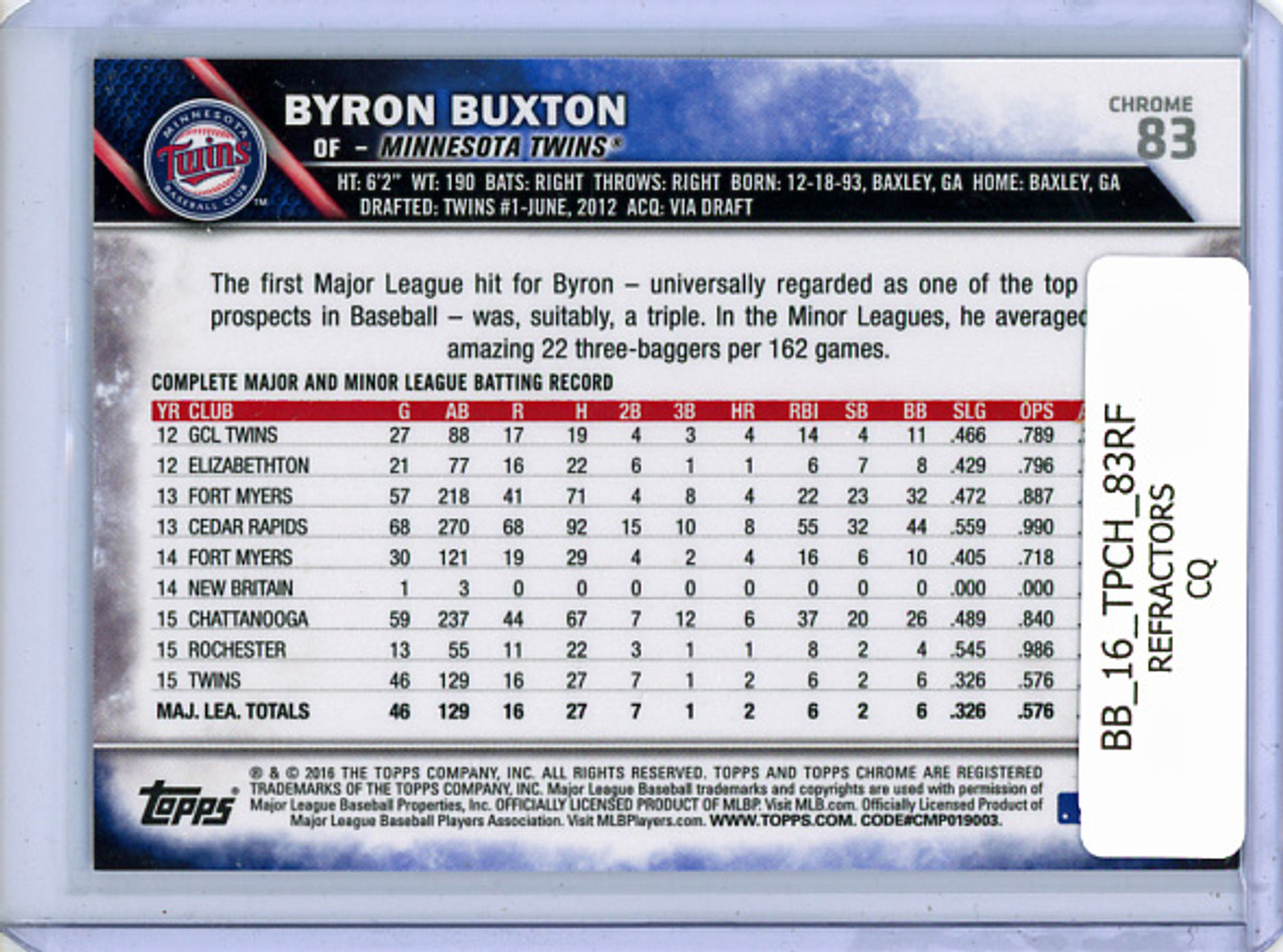 Byron Buxton 2016 Topps Chrome #83 Refractors (CQ)