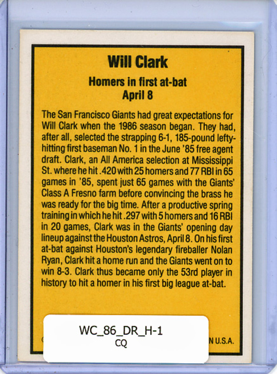 Will Clark 1986 Donruss, Highlights #1 (CQ)