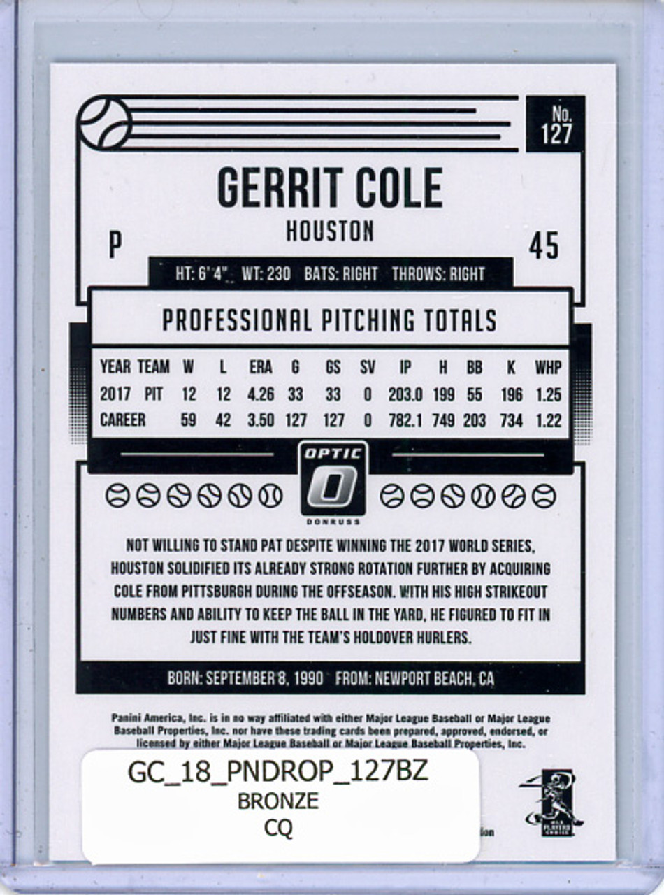 Gerrit Cole 2018 Donruss Optic #127 Bronze (CQ)