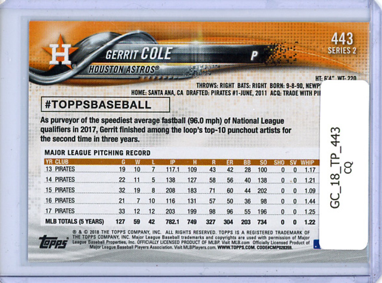 Gerrit Cole 2018 Topps #443 (CQ)