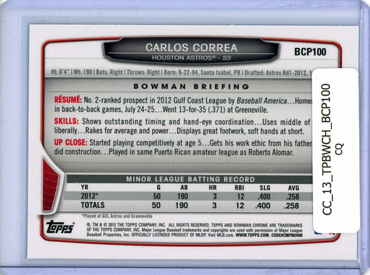 Carlos Correa 2013 Bowman Chrome Prospects #BCP100 (CQ)