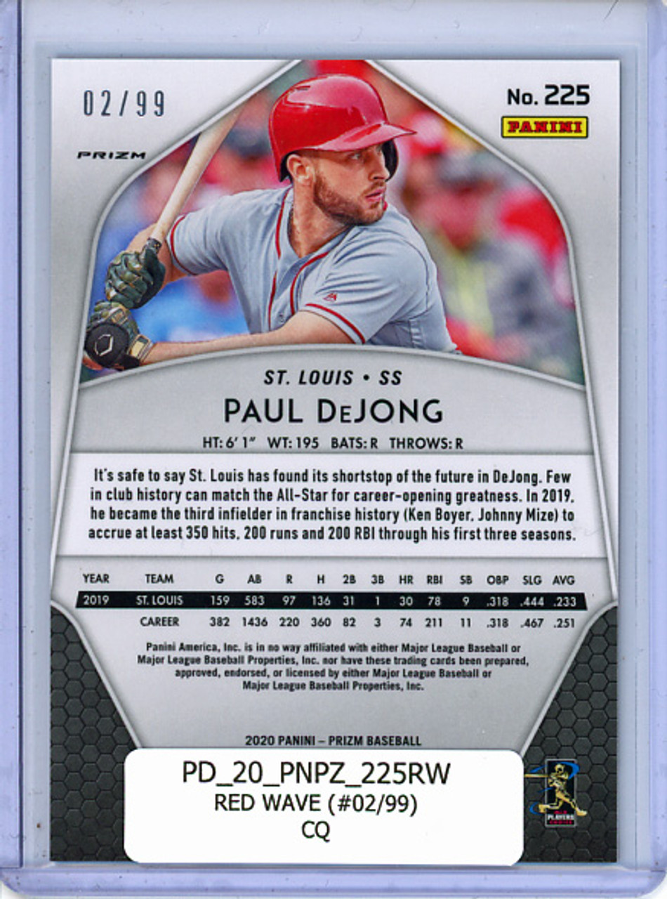 Paul DeJong 2020 Prizm #225 Red Wave (#02/99) (CQ)